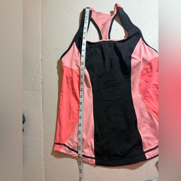 Lululemon Cardio Kick Tank Top Black / Bleached Coral Pink/Pop Orange Sz10 EUC - Picture 12 of 13
